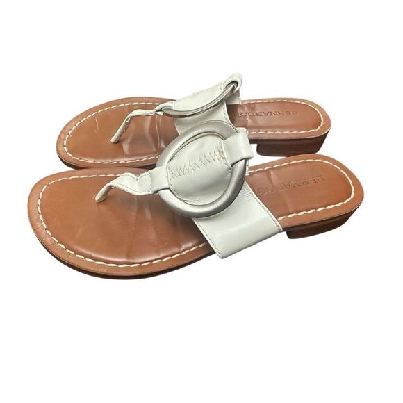 Bernardo White/Brown  Leather Sandals - Picture 2 of 6